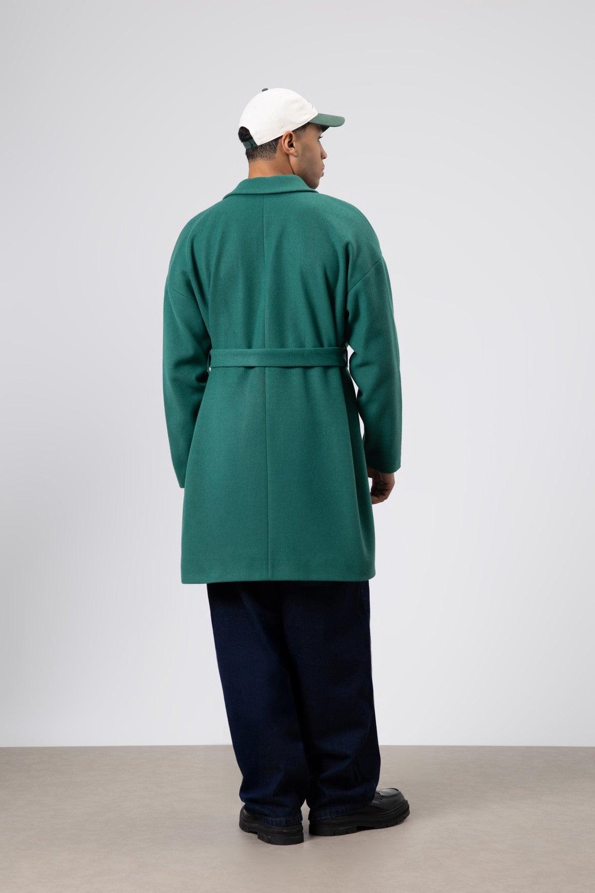 Kemerli Oversize Kaşe Kaban