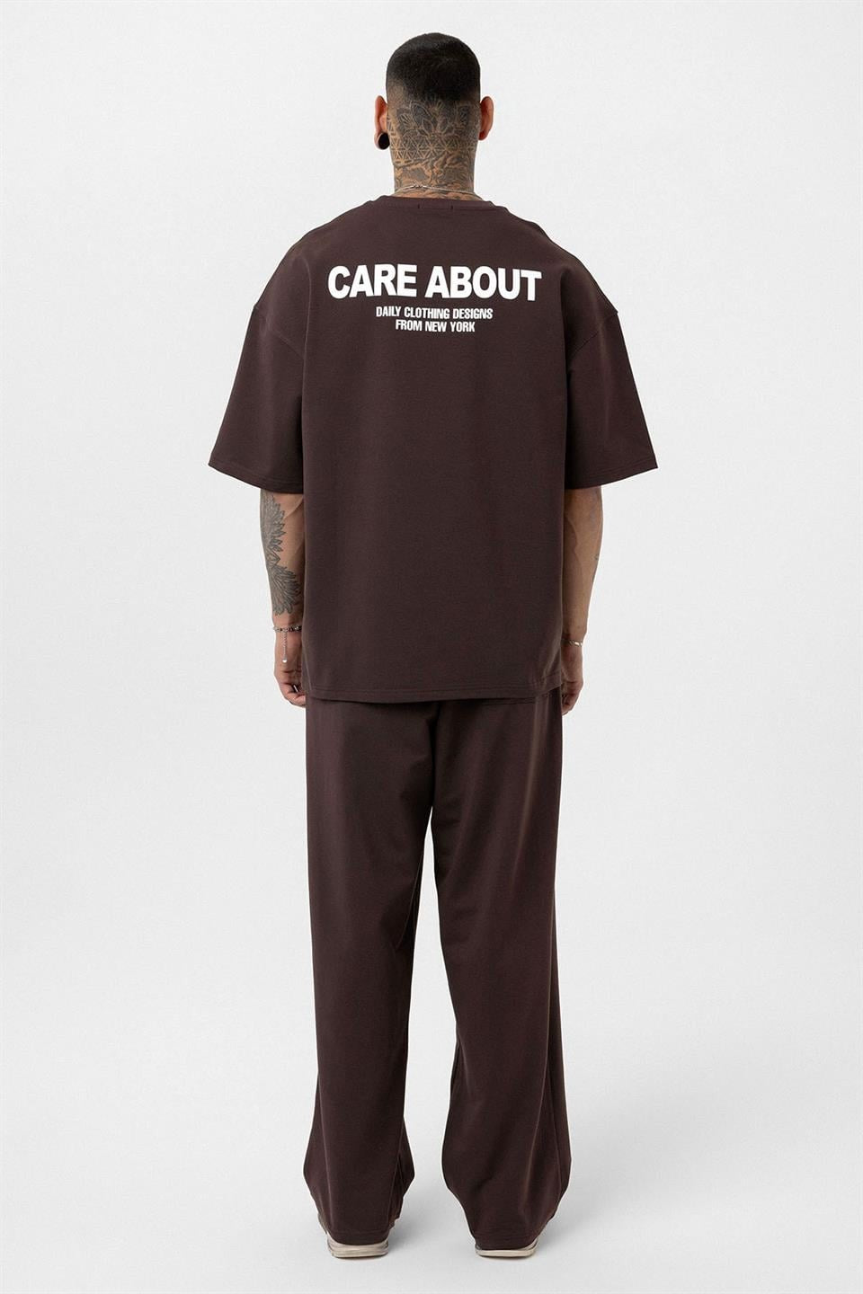 Care About Baskılı Oversize Eşofman Takım-Siyah