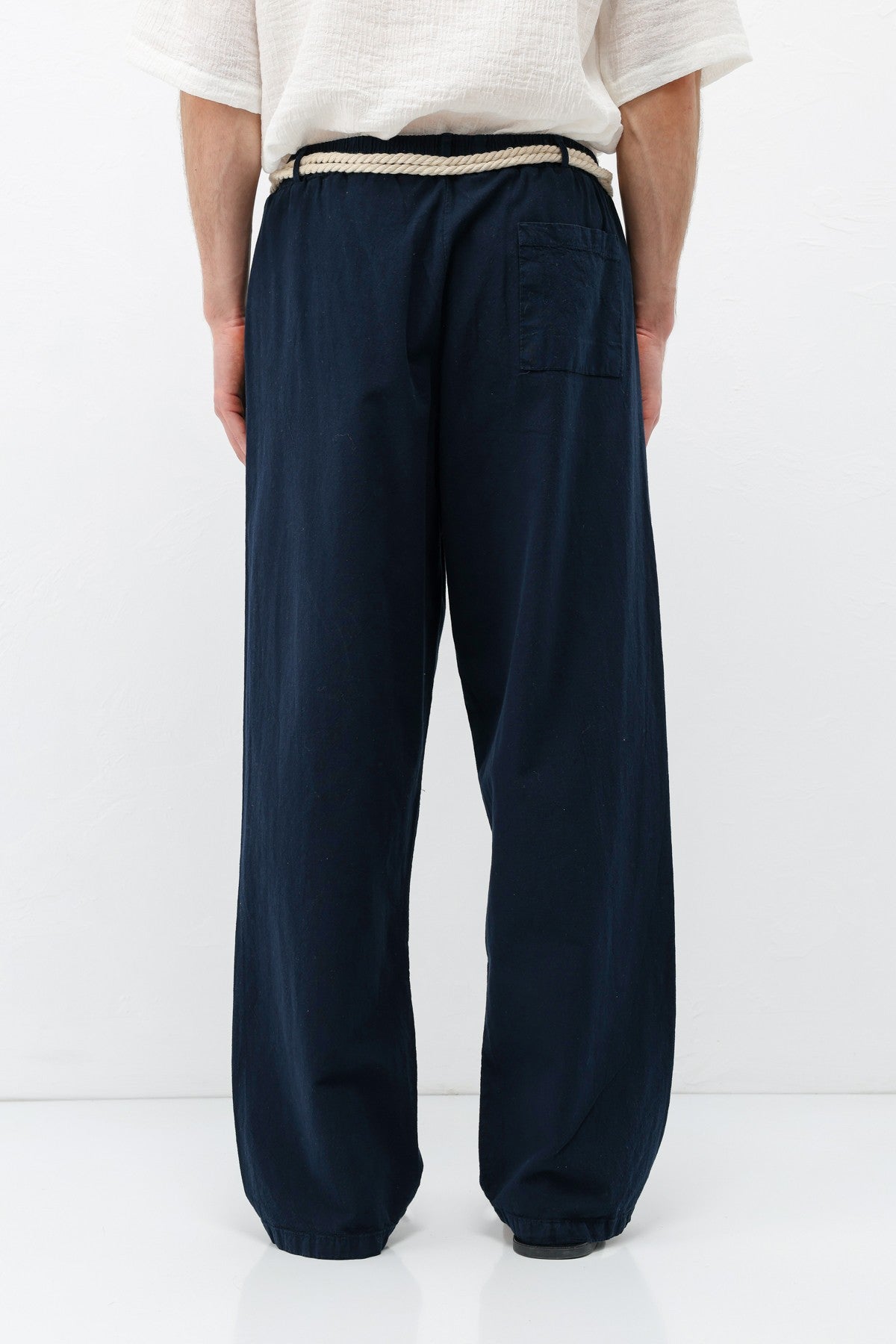 Kemer Detaylı Oversize Keten Pantolon