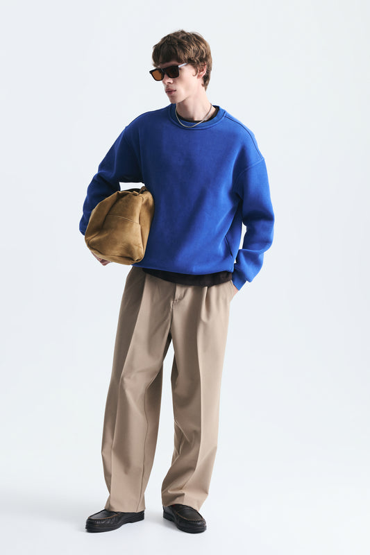 Basic Oversize Yıkamalı Sweatshirt