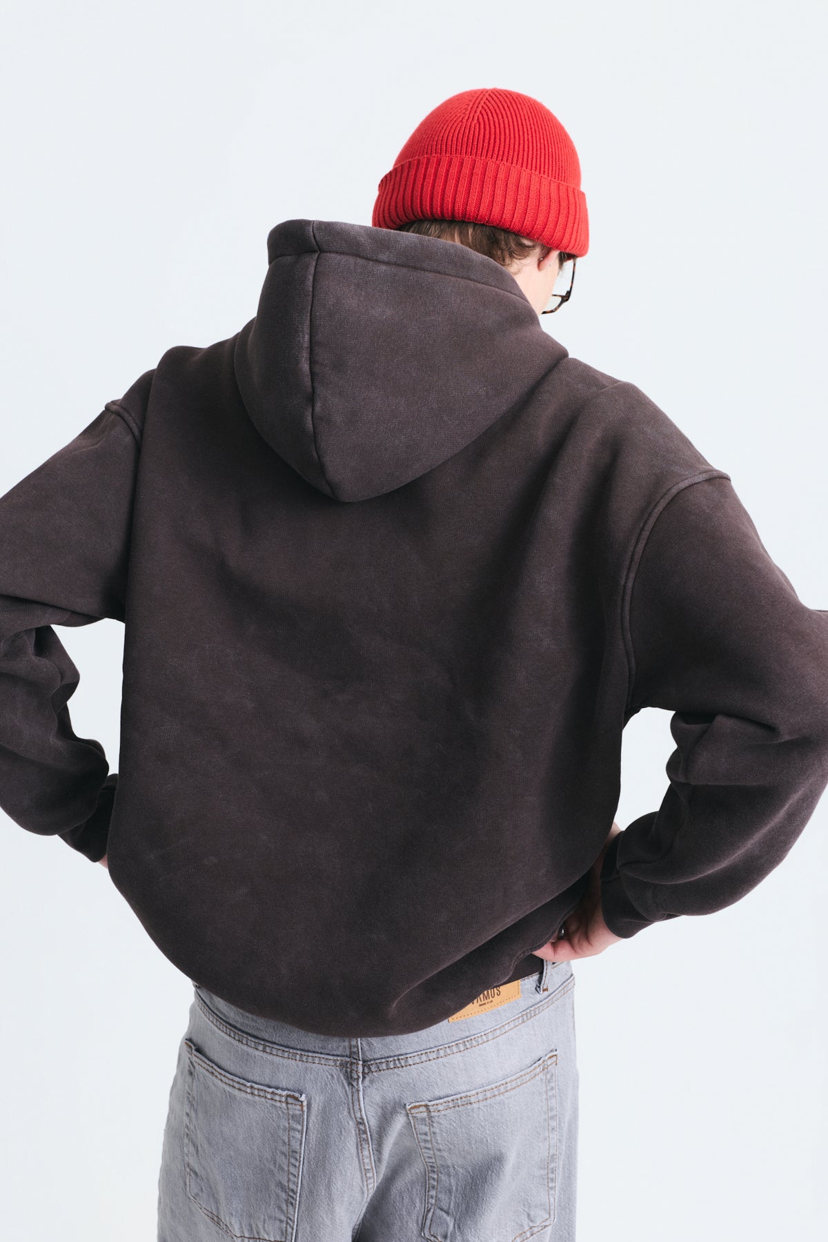 Basic Oversize Yıkamalı Hoodie