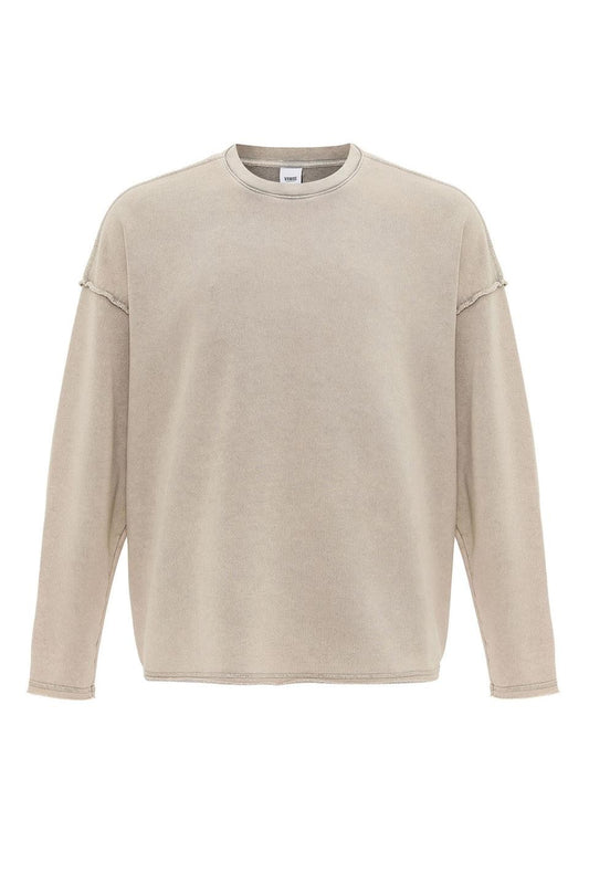 Yıkamalı Sırt Detaylı Oversize Sweatshirt