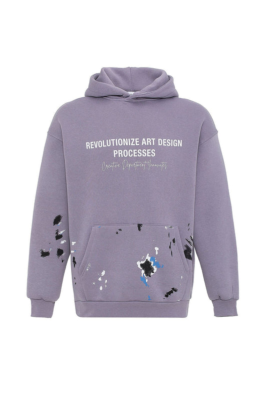 Renk Detaylı Oversize Kapüşonlu Sweatshirt