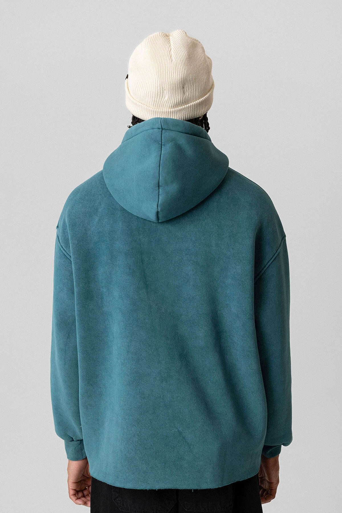 Yıkamalı Oversize Kapüşonlu Sweatshirt V10-50