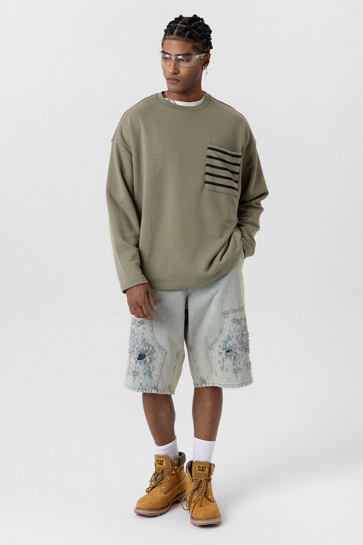 Cep Detaylı Oversize Sweatshirt