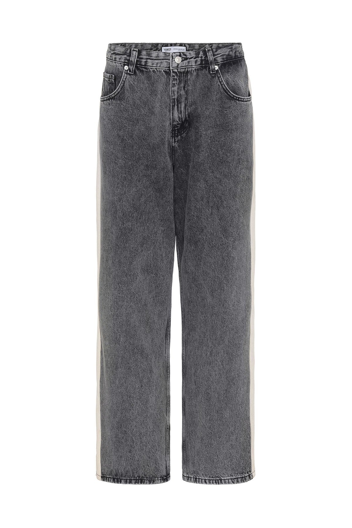 Yan Şeritli Baggy Fit Jean
