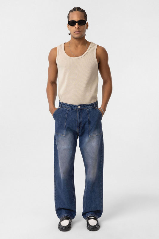 Cep Detaylı Baggy Fit Jean