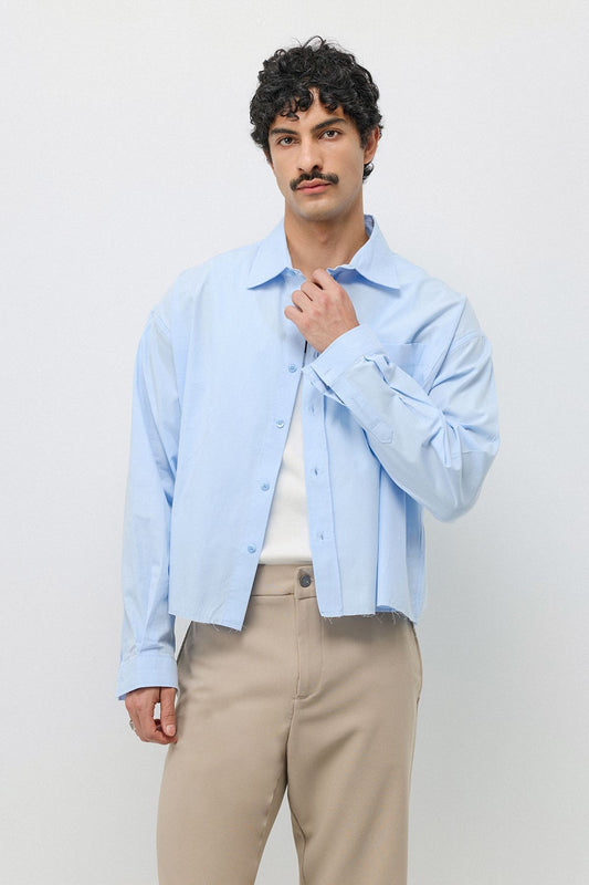 Keten Boxy Fit Crop Gömlek