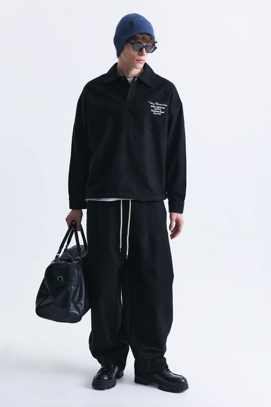 Boxy Fit Polo Yaka Sweatshirt