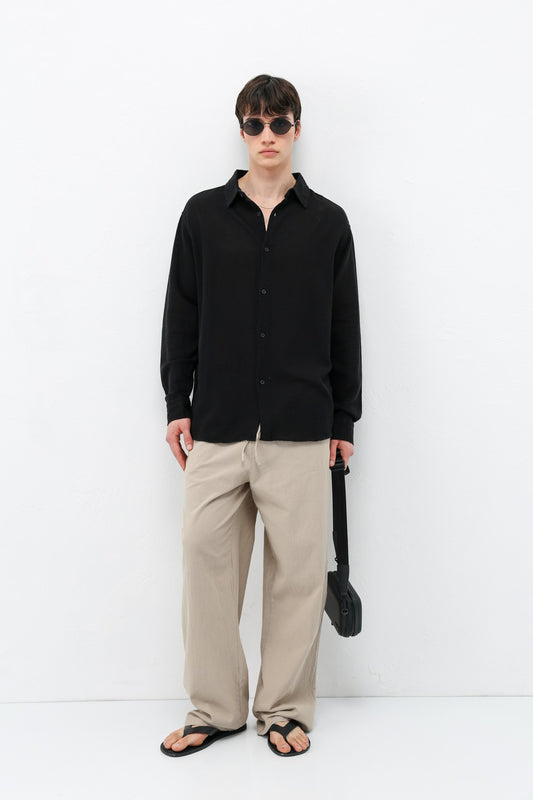 Basic Keten Oversize Gömlek