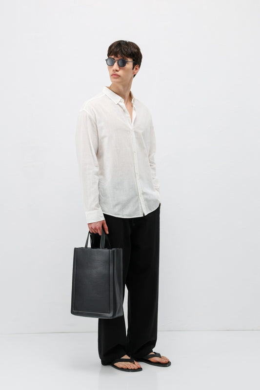 Basic Oversize Pamuk Keten Gömlek