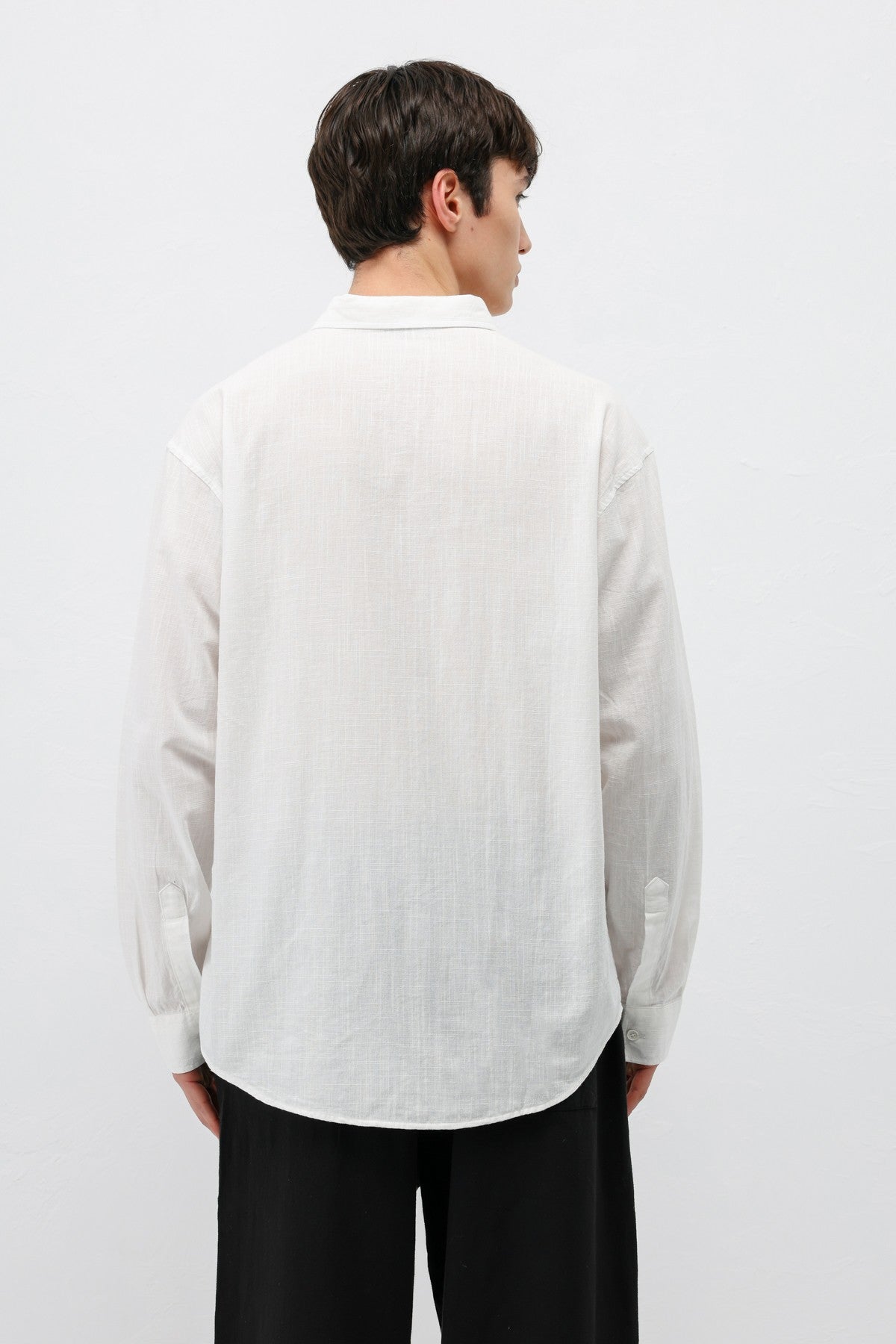 Basic Oversize Pamuk Keten Gömlek