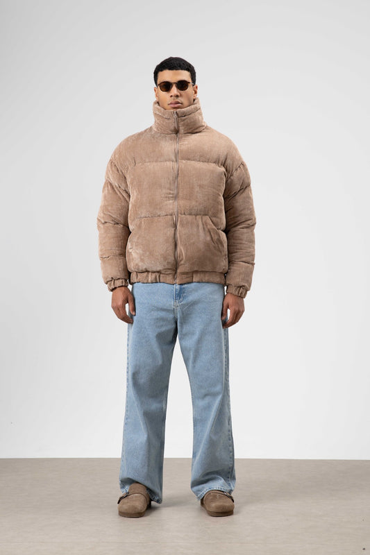 Oversize Kadife Şişme Mont