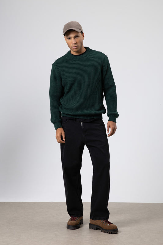 Bisiklet Yaka Oversize Triko Kazak