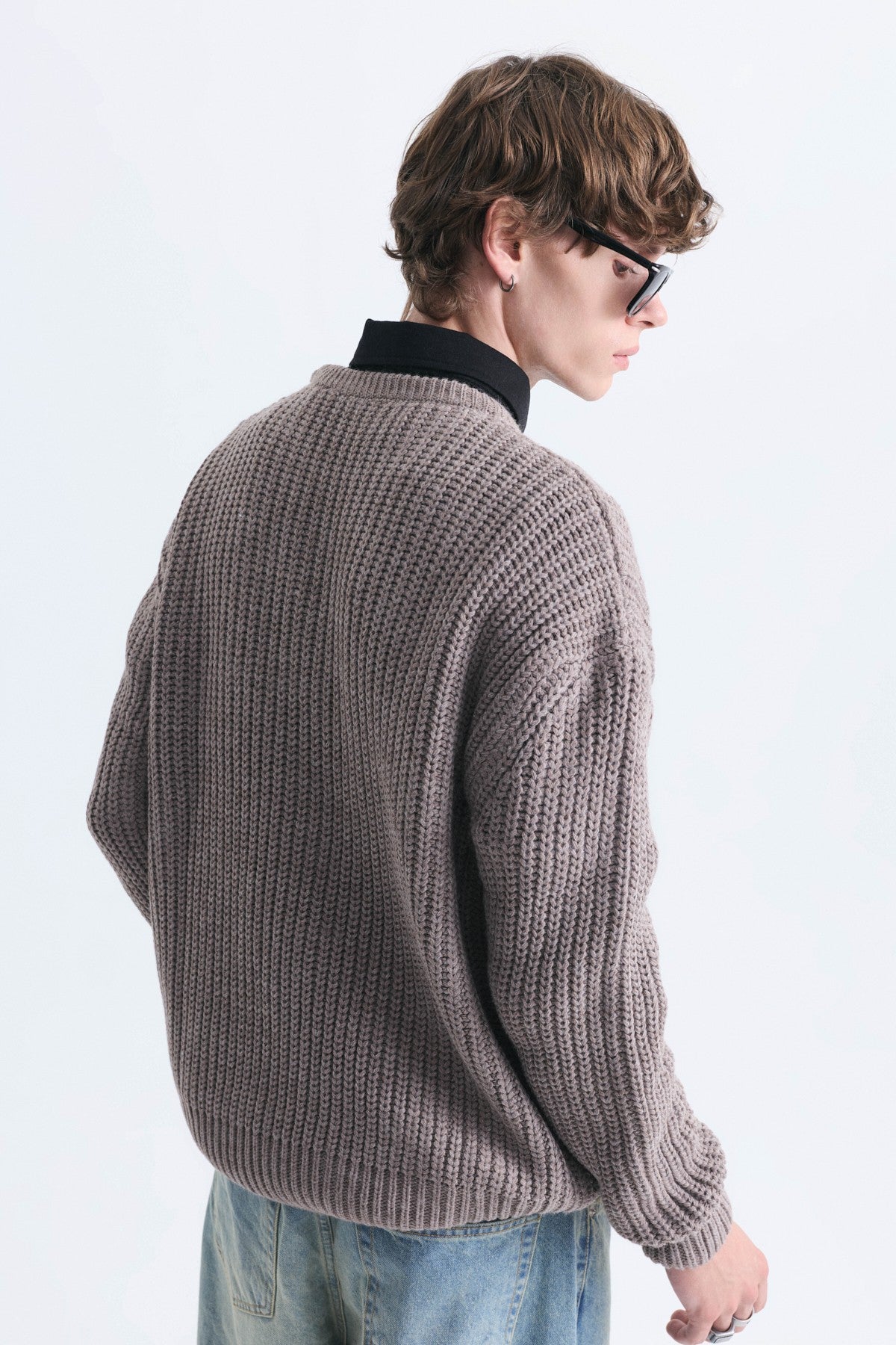 Oversize Blok Renkli Triko Kazak