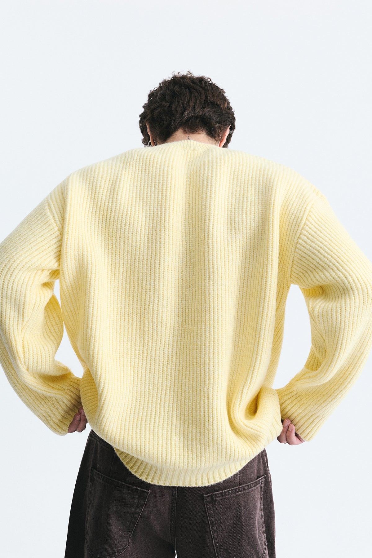 Oversize Fitilli Triko Kazak