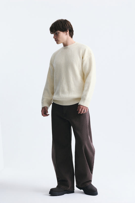 Oversize Fitilli Triko Kazak
