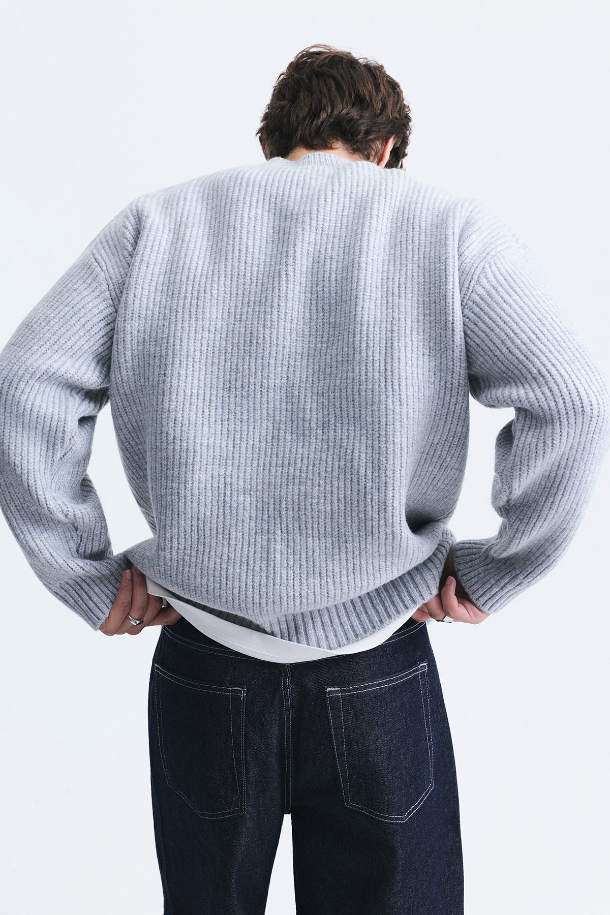 Oversize Fitilli Triko Kazak
