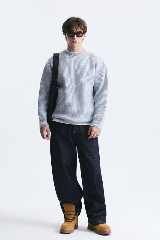 Oversize Fitilli Triko Kazak