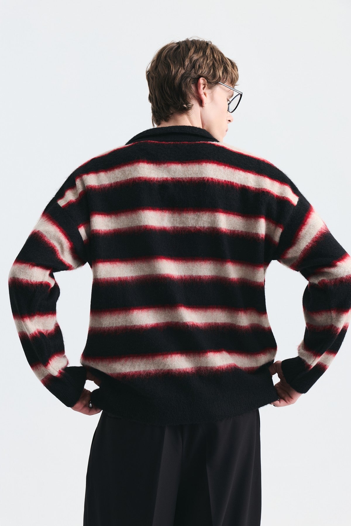 Oversize Blok Renkli Triko Kazak