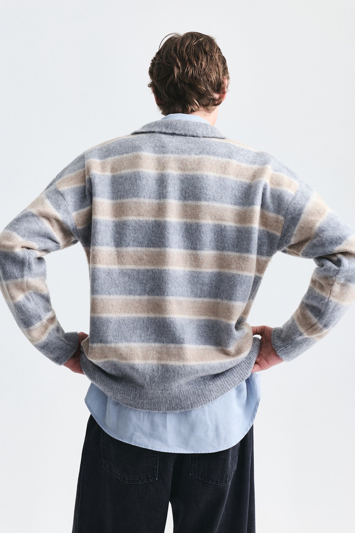 Oversize Blok Renkli Triko Kazak