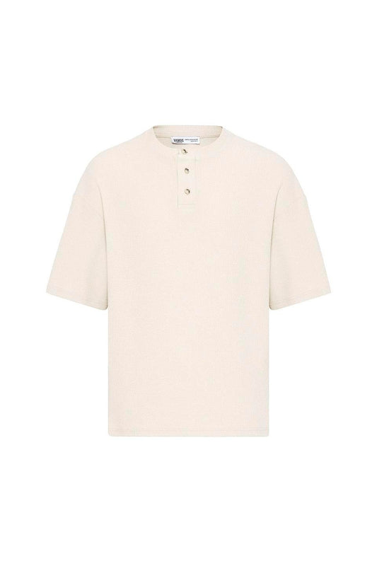 Düğmeli Yaka Oversize Tişört
