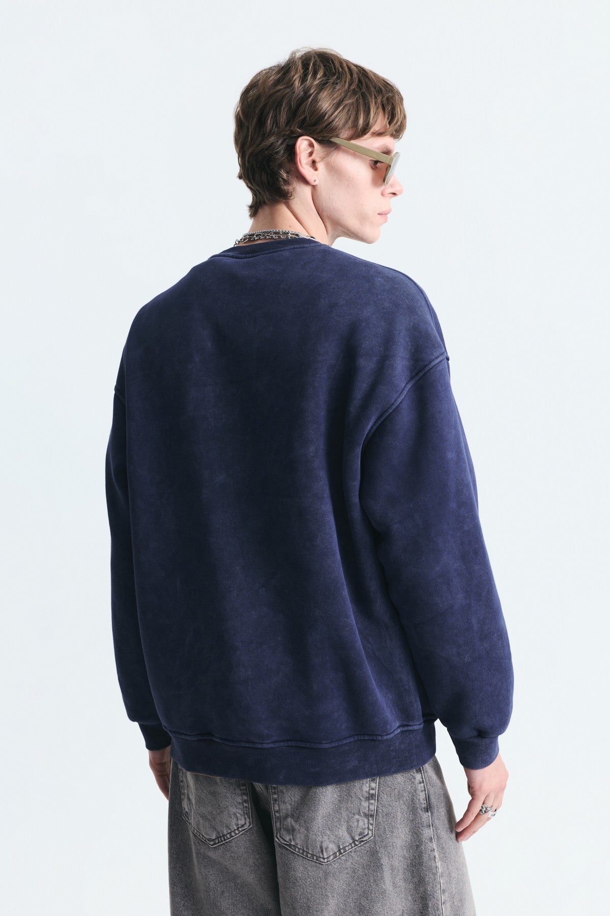 Basic Oversize Yıkamalı Sweatshirt