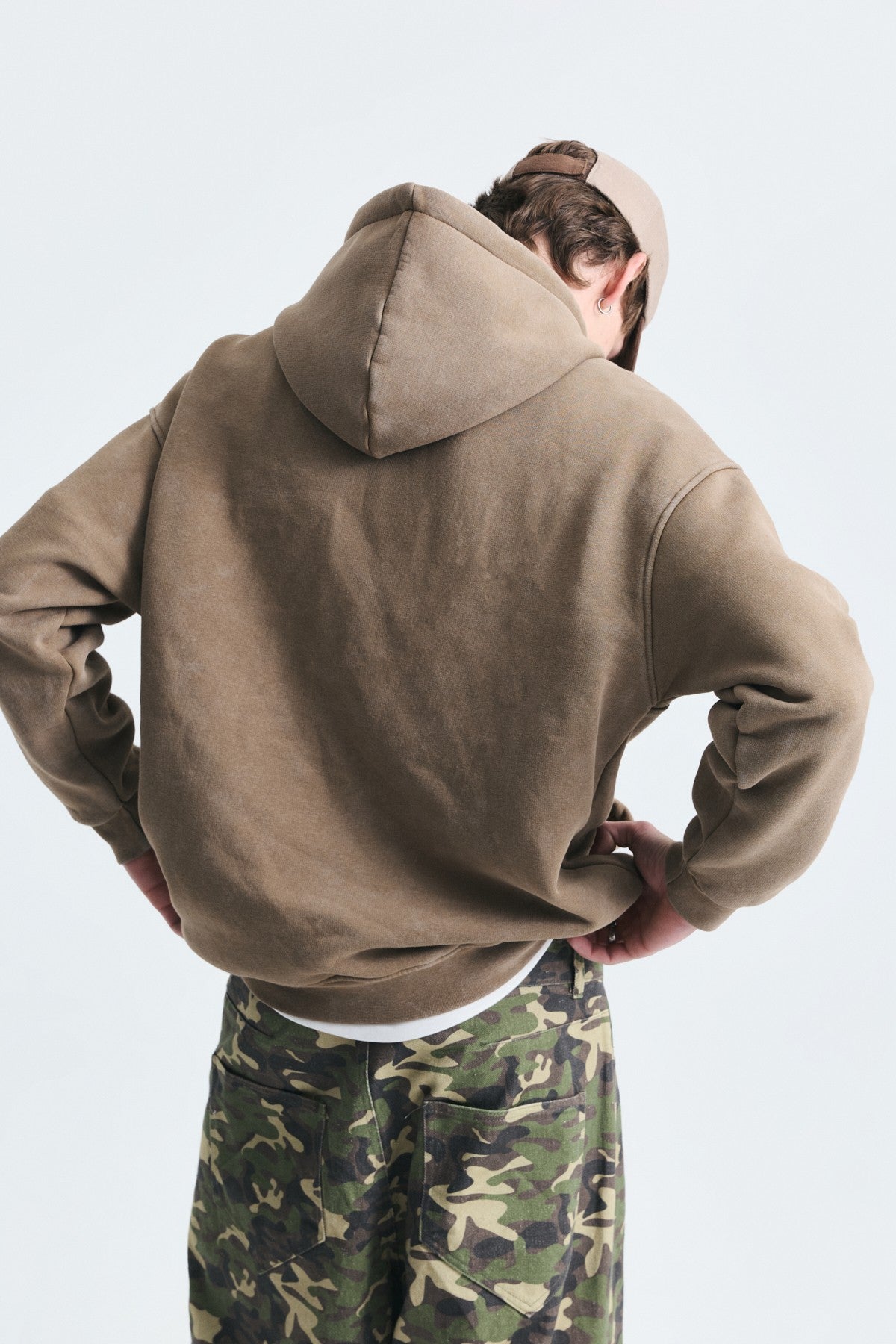 Basic Oversize Yıkamalı Hoodie