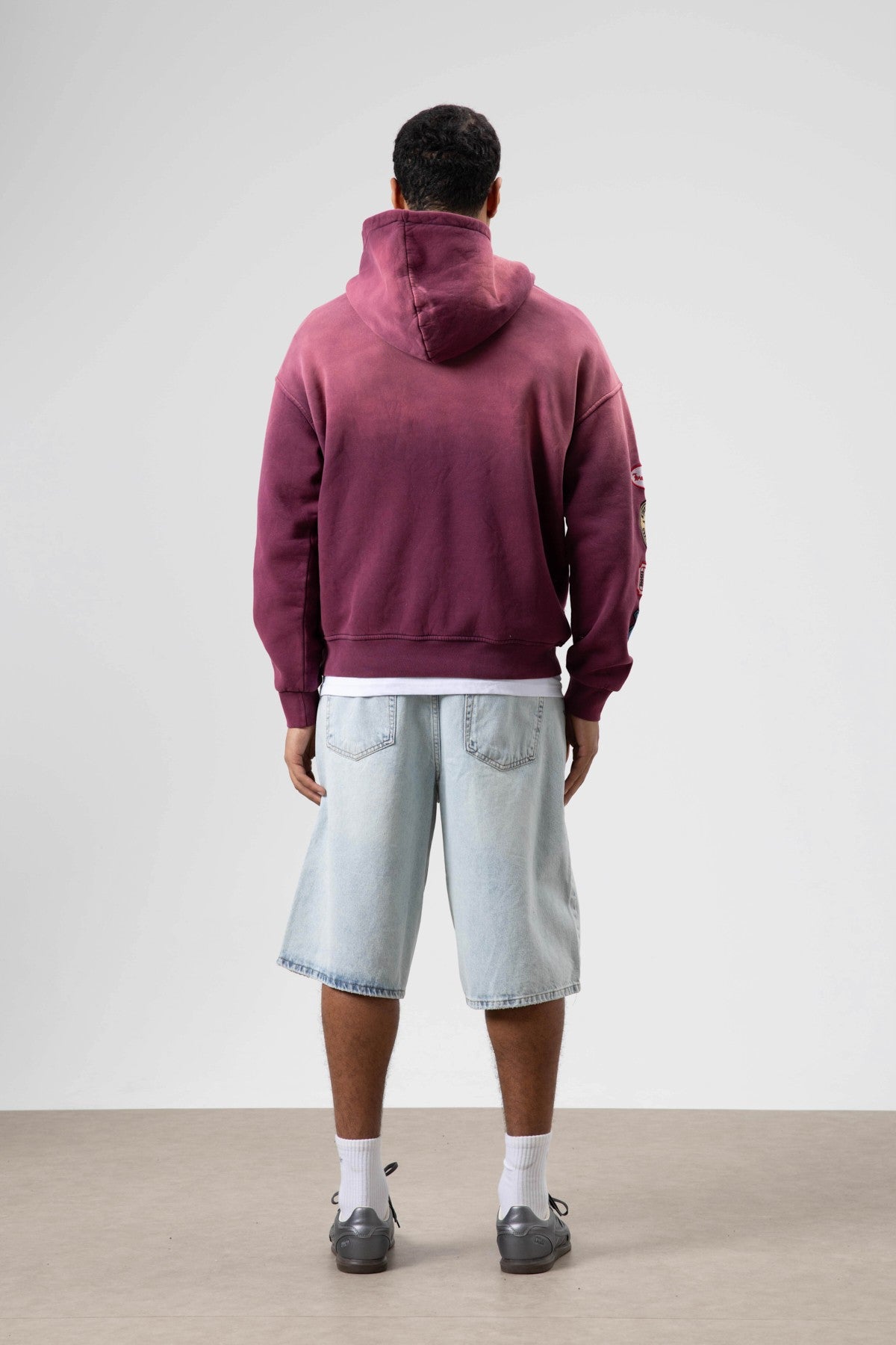 Oversize Baskılı Kapüşonlu Sweatshirt V70-112