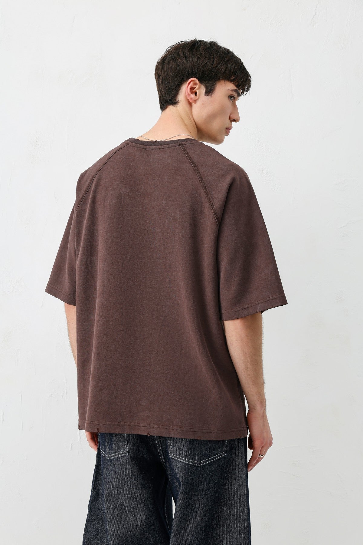 Oversize Reglon Kol Yazı Baskılı Tişört