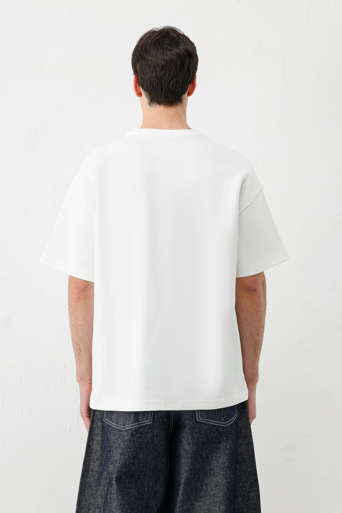 Yıkamalı Baskılı Oversize Tişört
