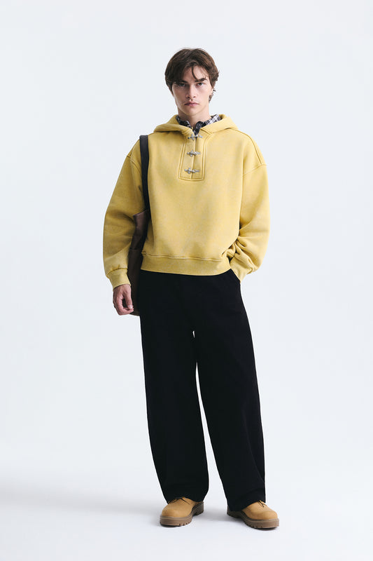 Boxy Fit Metal Klips Kapama Sweatshirt