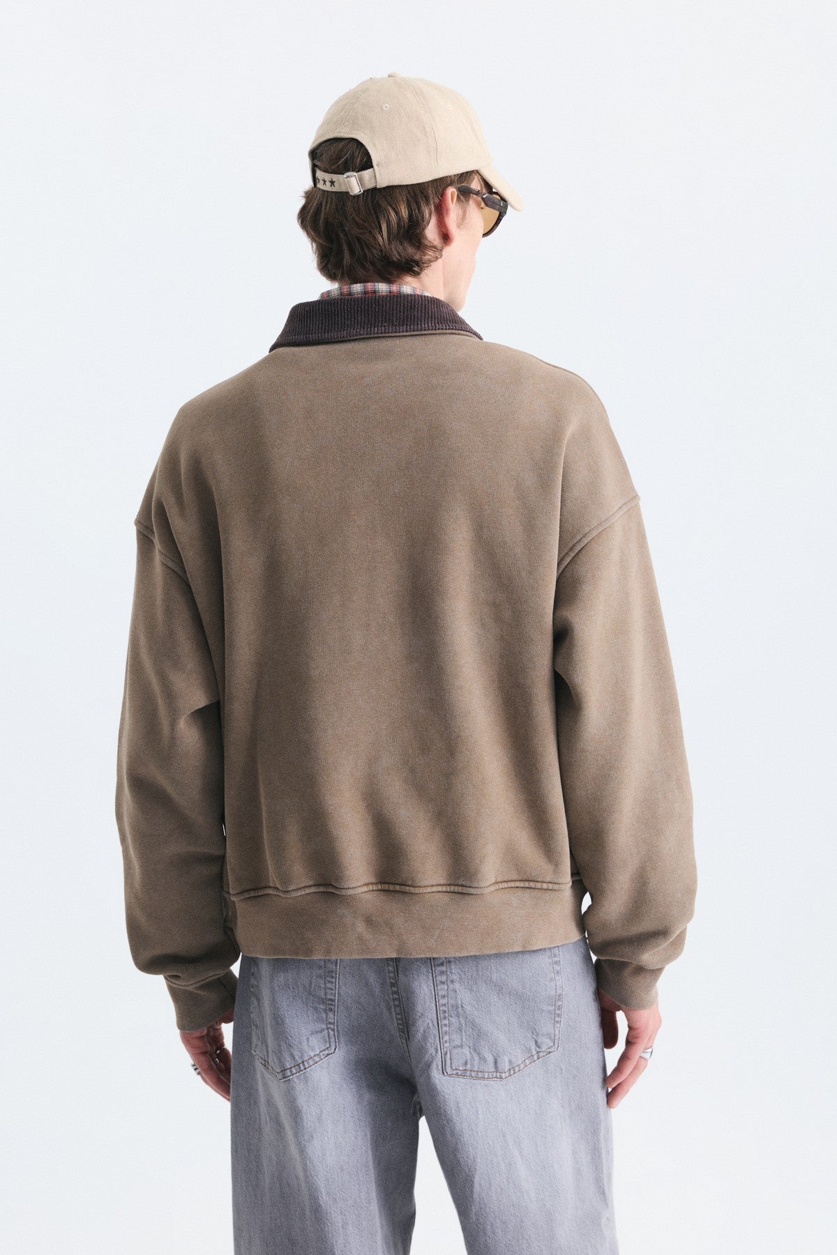Metal Süslü Düğme Kapama Sweatshirt