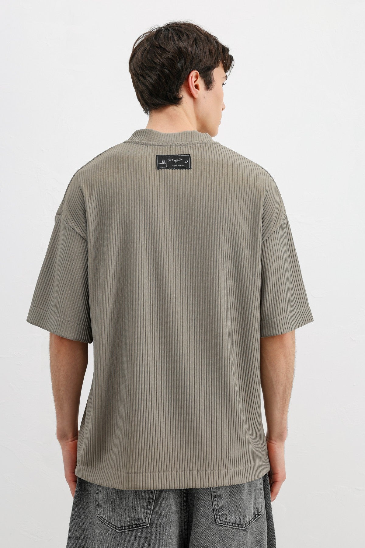 Baskılı Fitilli Oversize Tişört