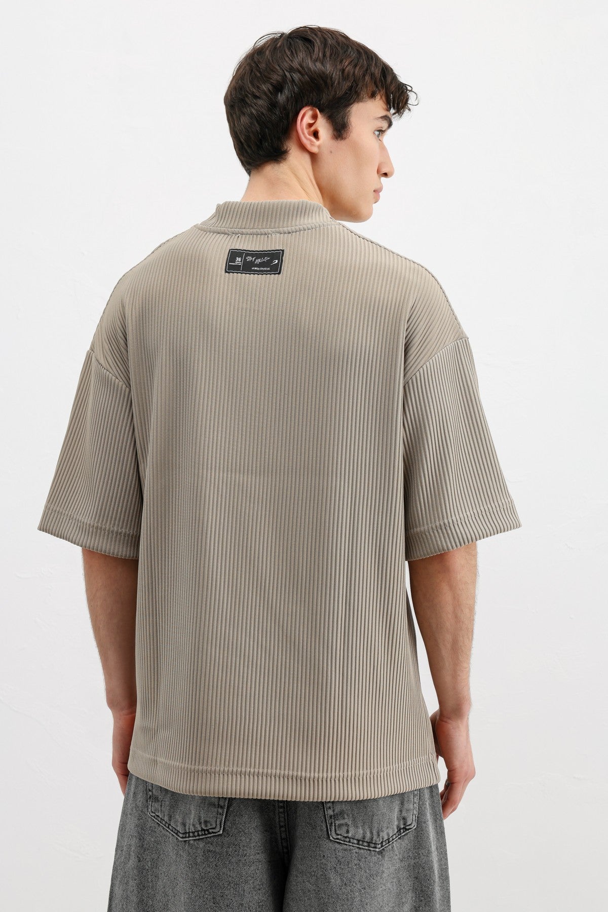 Baskılı Fitilli Oversize Tişört