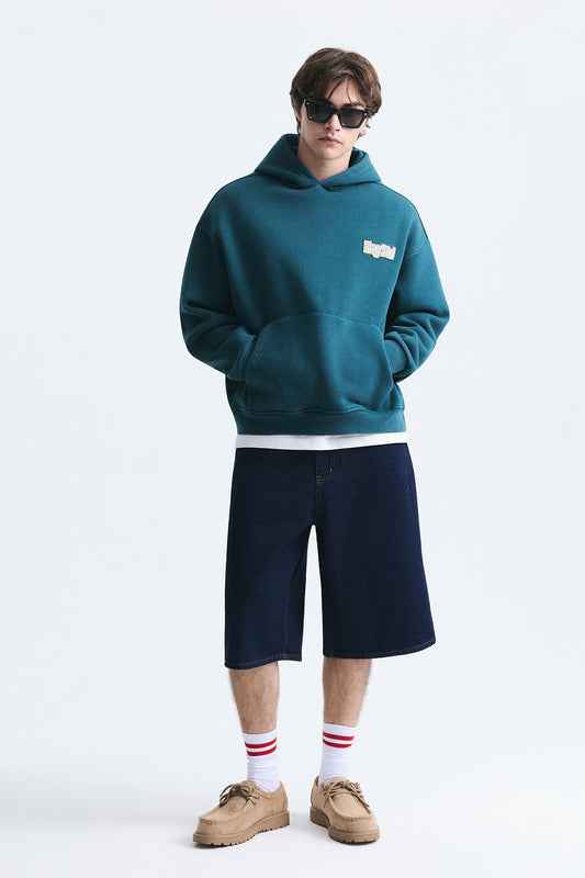 Oversize Sırt Baskılı Sweatshirt