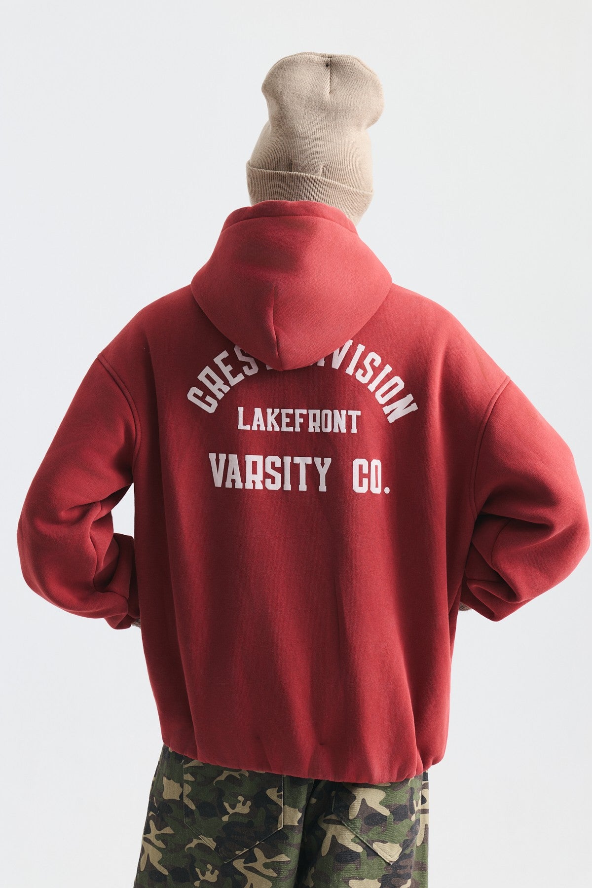 Oversize Baskılı Kapüşonlu Sweatshirt