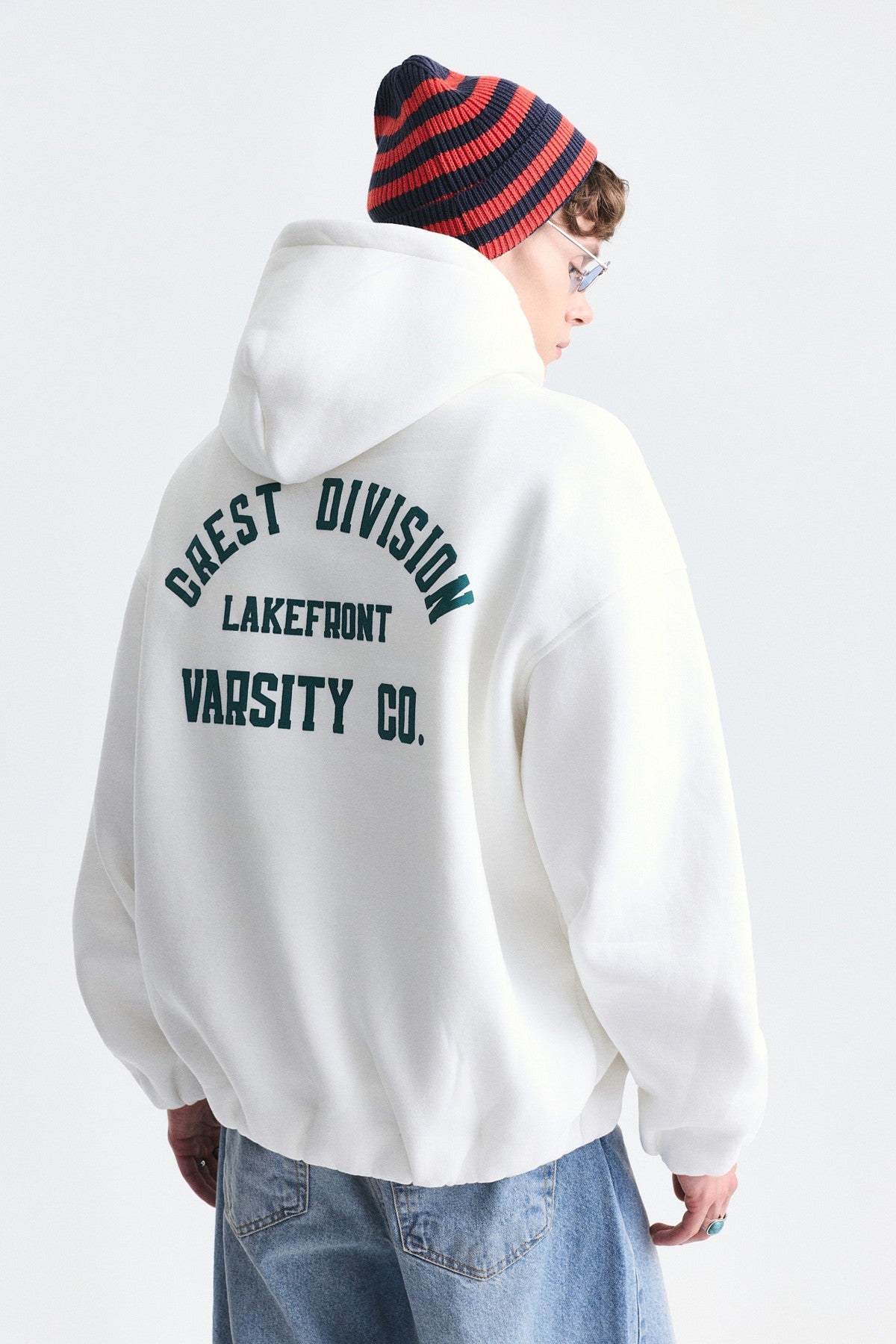 Oversize Baskılı Kapüşonlu Sweatshirt