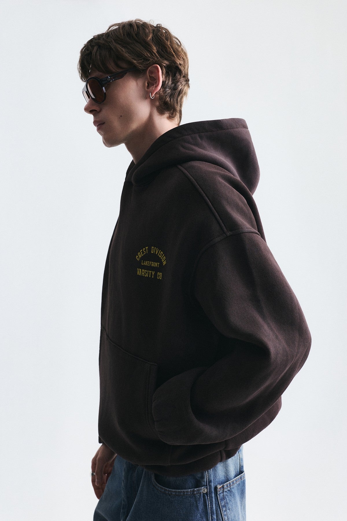 Oversize Baskılı Kapüşonlu Sweatshirt