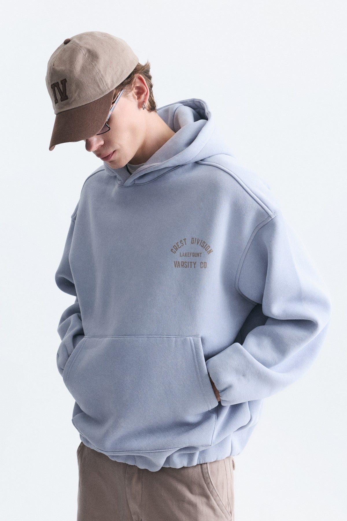 Oversize Baskılı Kapüşonlu Sweatshirt