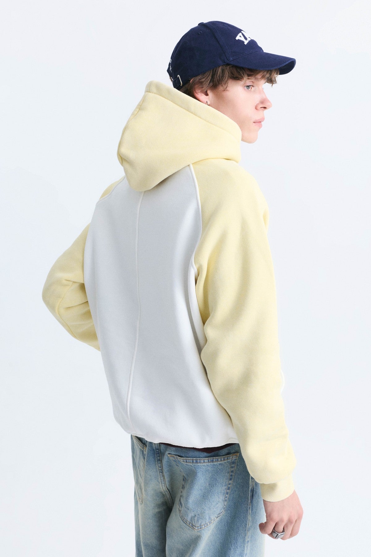 Renk Bloklu Kapüşonlu Sweatshirt