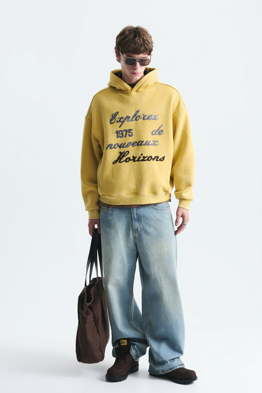 Oversize Baskılı Yıkamalı Sweatshirt
