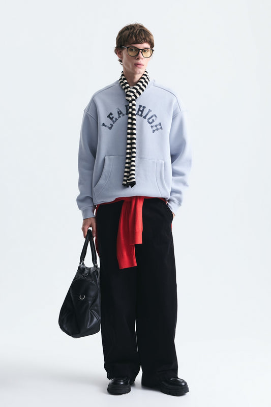 Yıkamalı Yazılı Oversize Sweatshirt