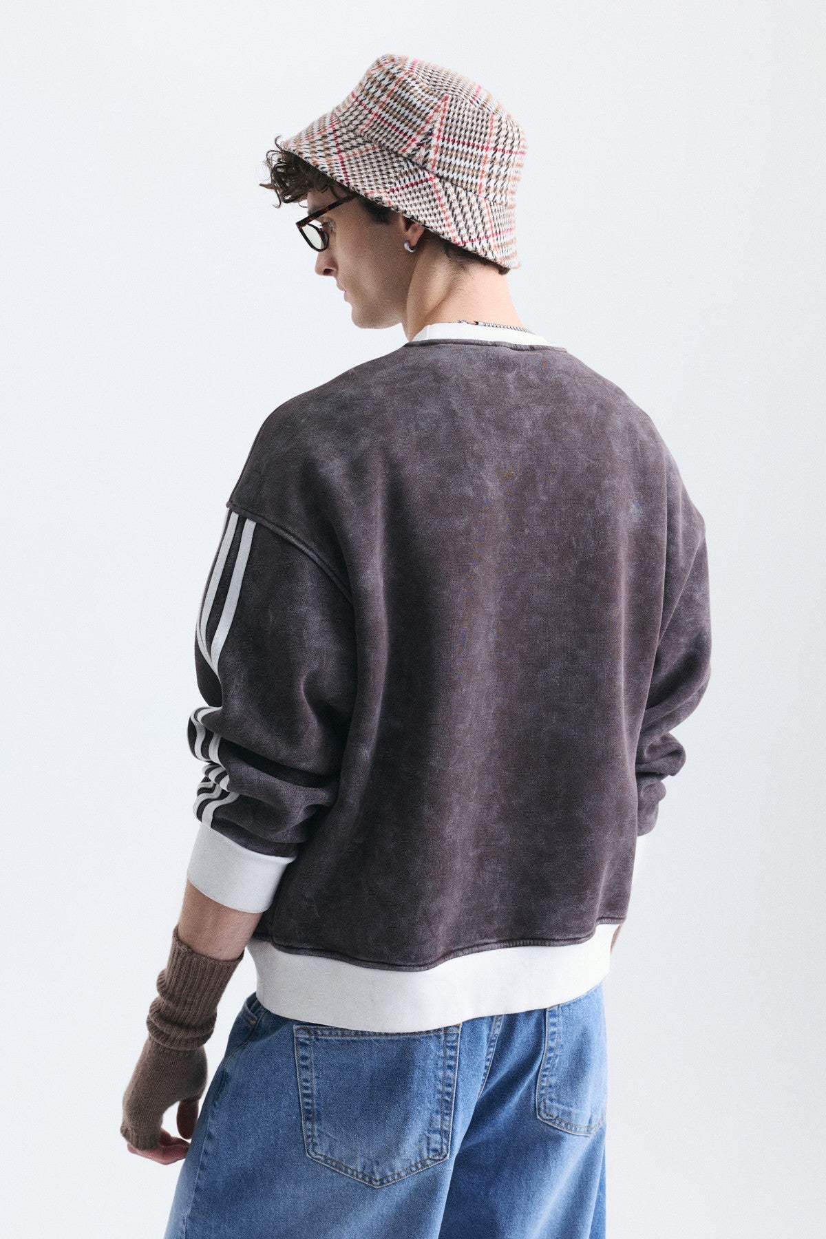 Kontrast Yaka Oversize Sweatshirt