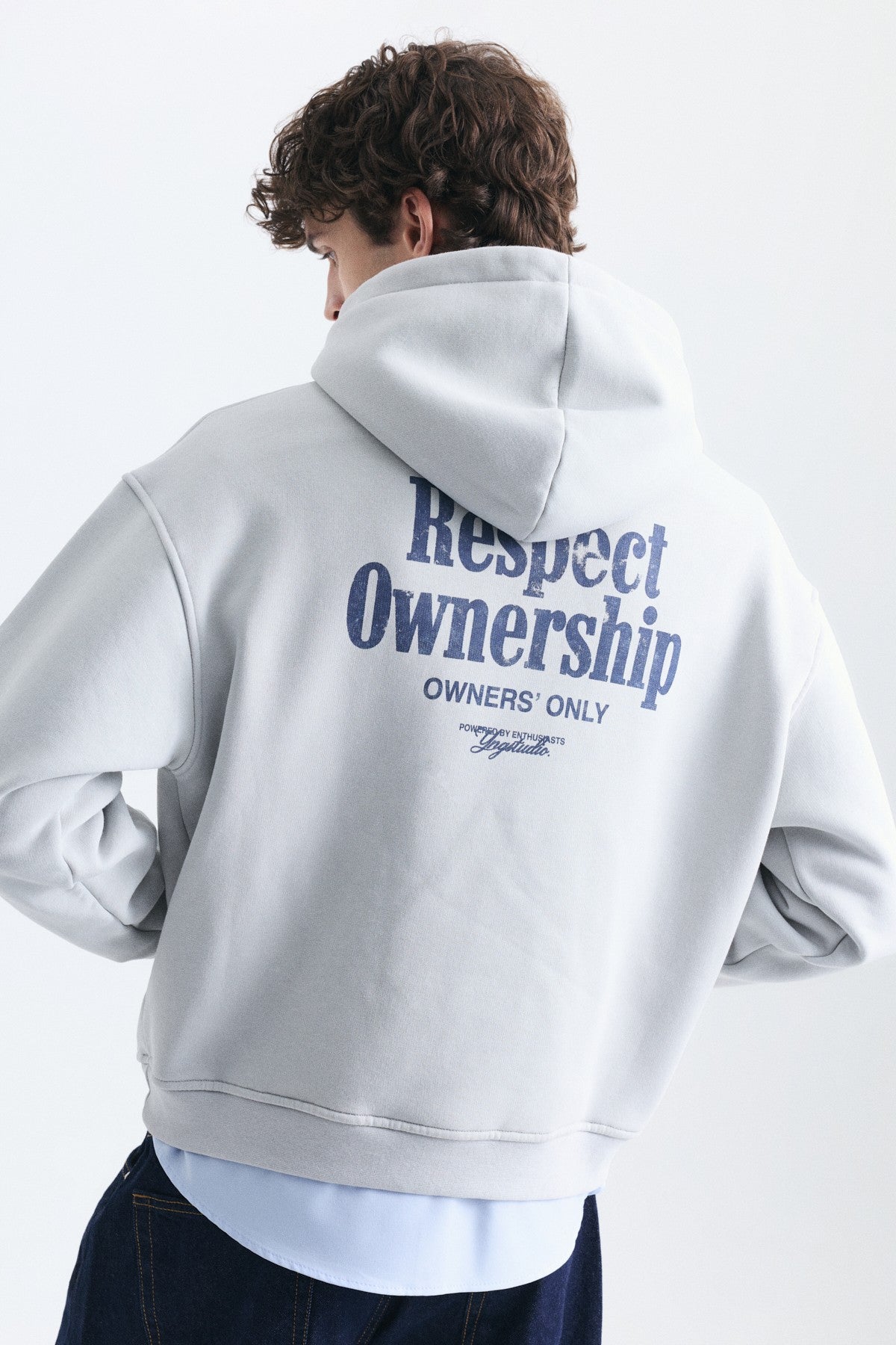 Boxy Fit Yazılı Kapüşonlu Sweatshirt