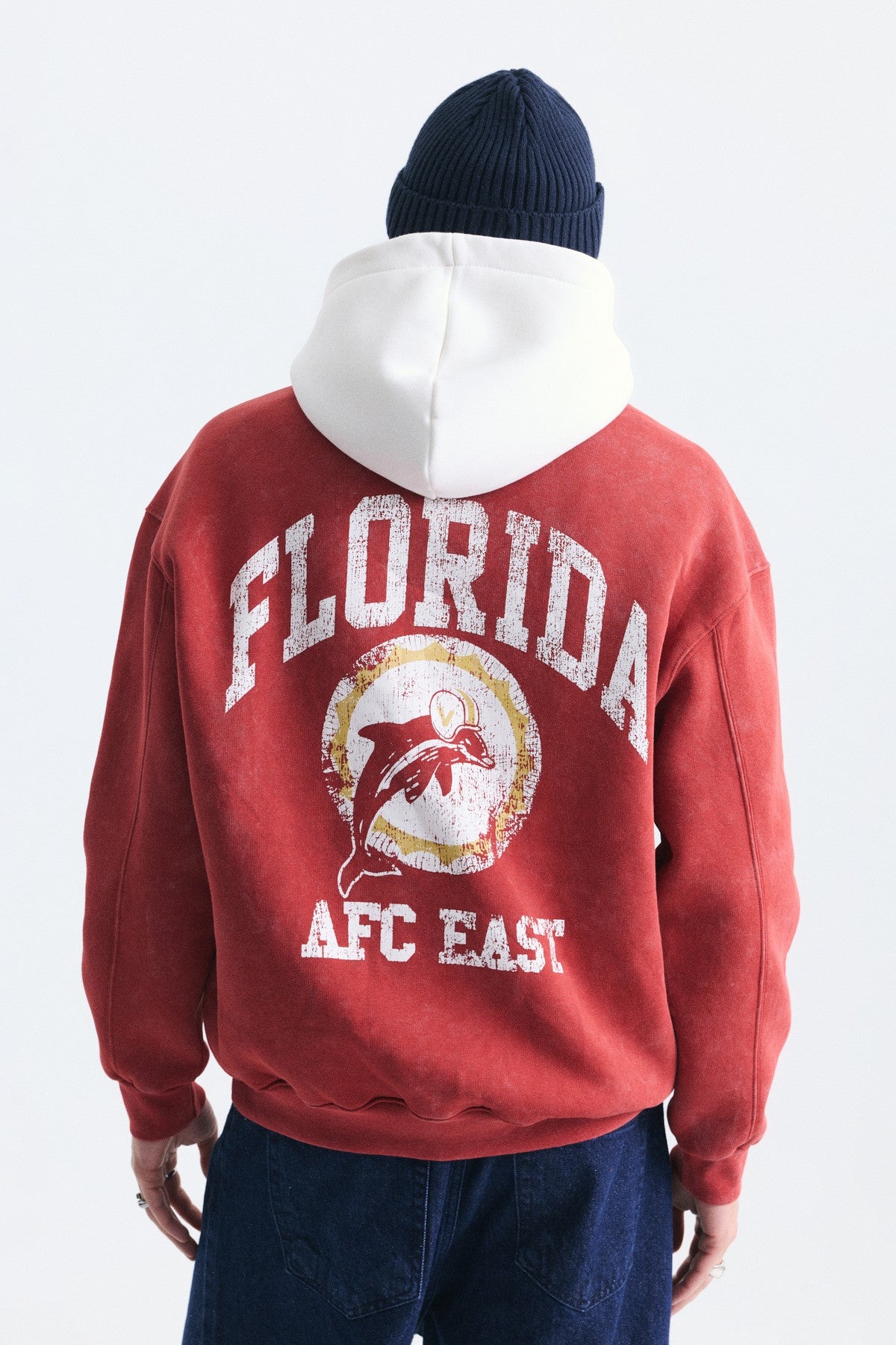 Oversize Baskılı Kapüşonlu Sweatshirt