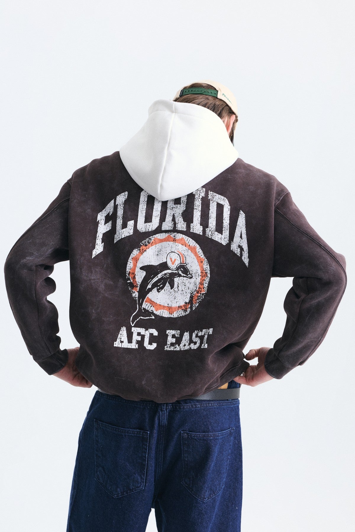 Oversize Baskılı Kapüşonlu Sweatshirt