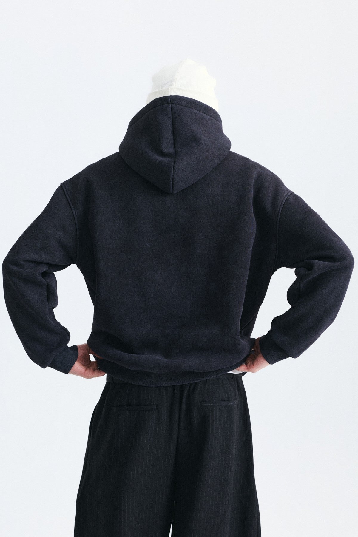 Oversize Yıkamalı Kapüşonlu Sweatshirt