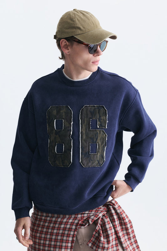 Oversize Bisiklet Yaka Sweatshirt