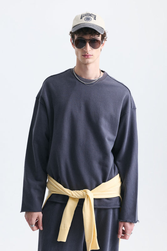 Dikiş Detaylı Oversize Sweatshirt